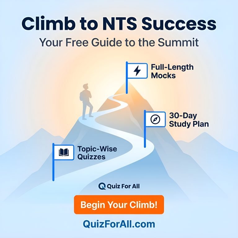 Pakistani student doing NTS preparation online free on QuizForAll.com